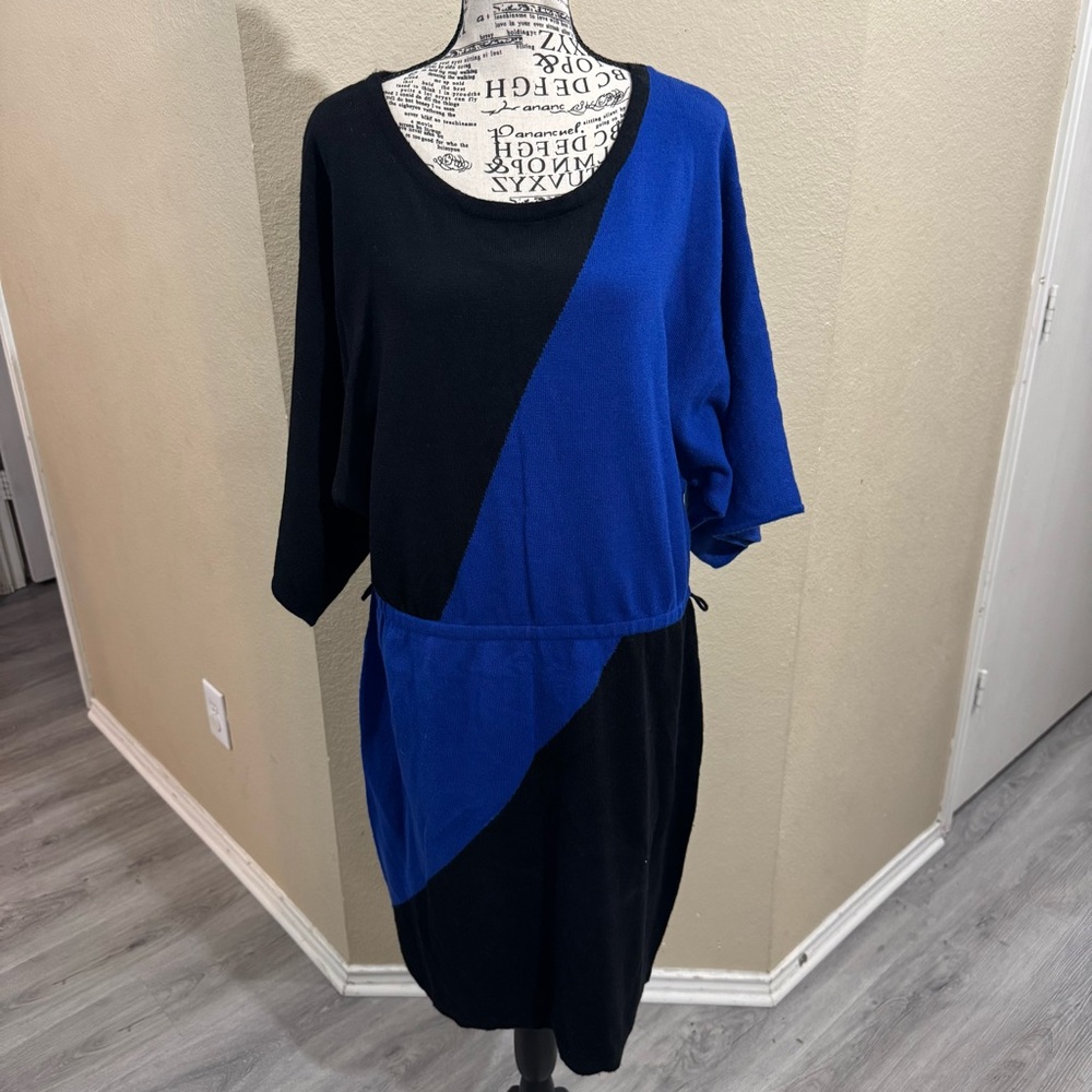 Signature by Sangria Colorblock Long Sleeve Sweater Dress
